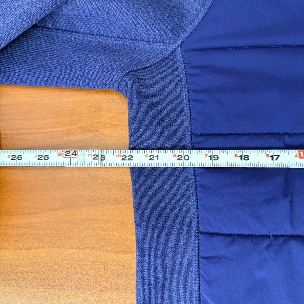 Vineyard Vines Seaward Quilted and Fleece Half Zip Navy Blue Medium - Picture 4 of 9